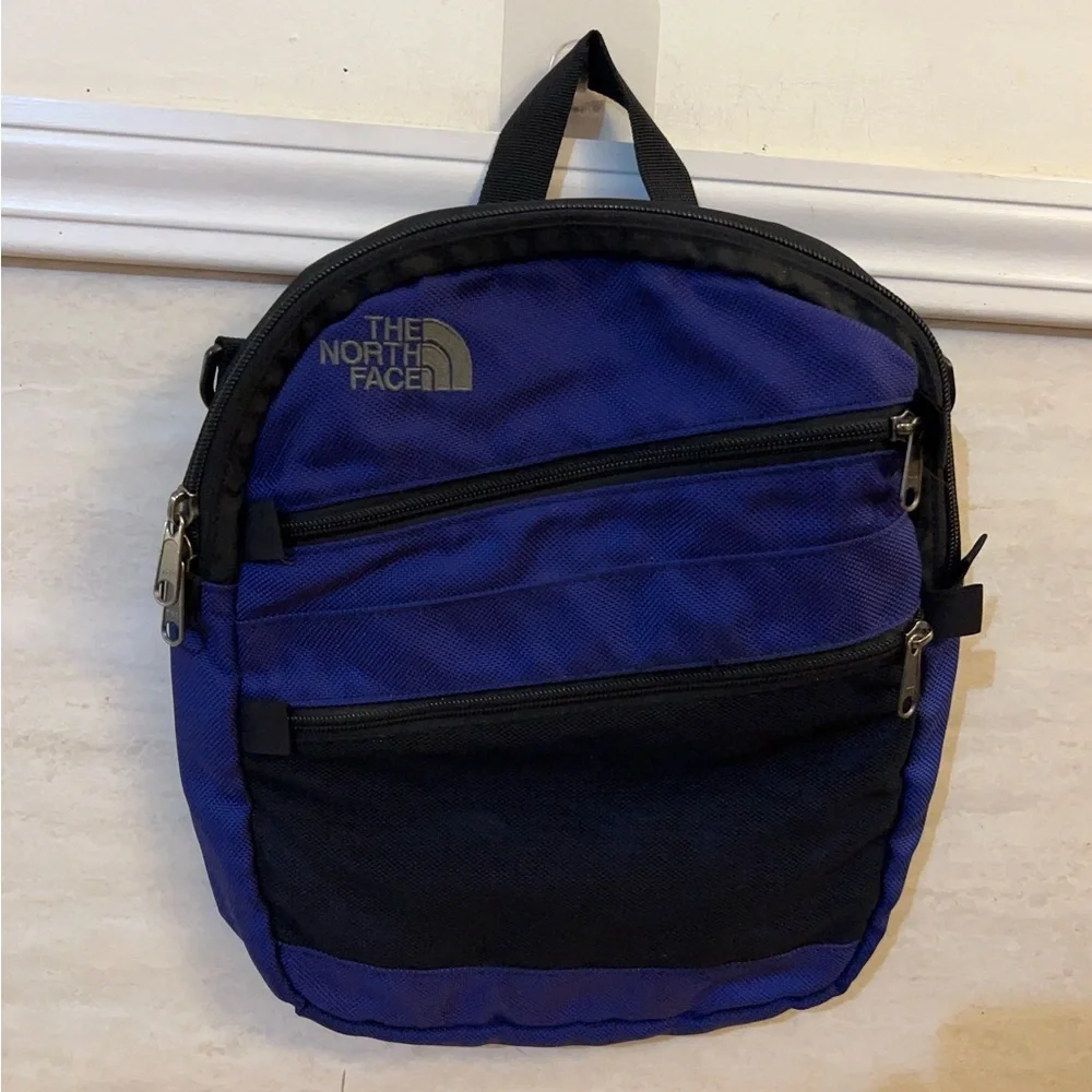 Vintage The North Face Black and Blue Men's Backpack